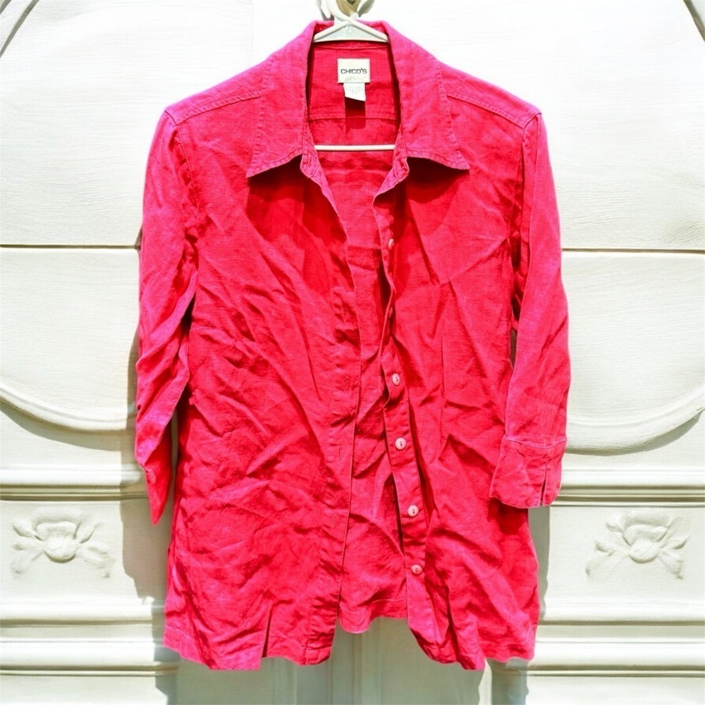 Chico's Vibrant Button-Up Shirt size 1 or small (US 8)